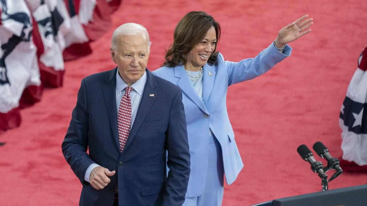 Backed by Biden, Harris moves to secure White House bid