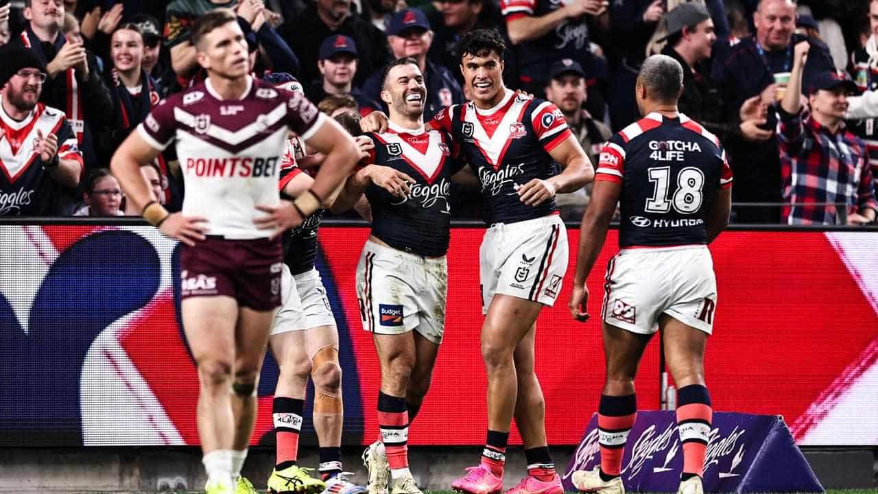 Roosters survive scare in NRL win over Manly