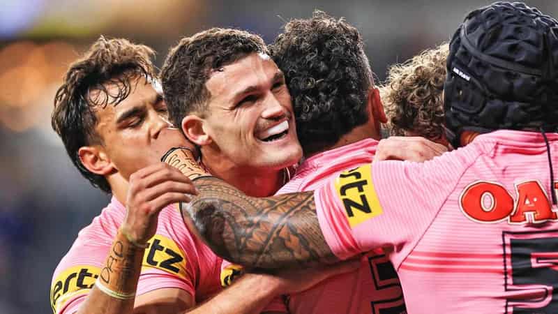 Penrith score three tries in four minutes to stun Parra