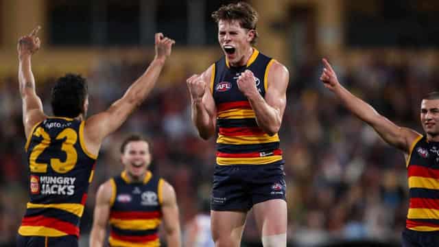 Darcy Fogarty kicks five as Crows stun Bulldogs