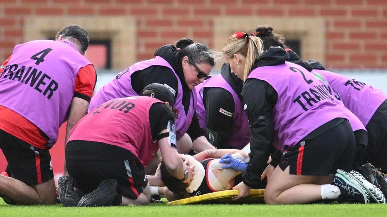 Sickening clash of heads rattled Bombers in AFLW loss