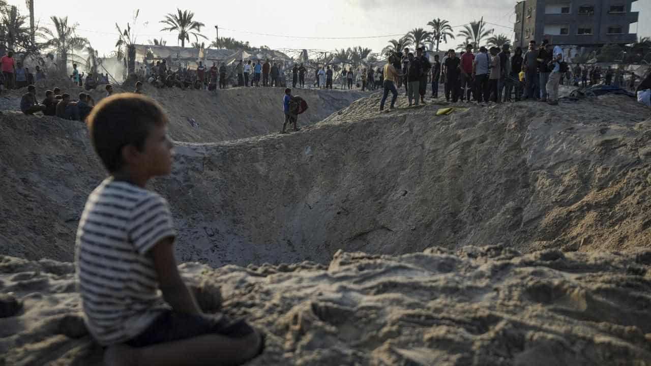 Israel strikes camp in Gaza safe zone, dozens killed