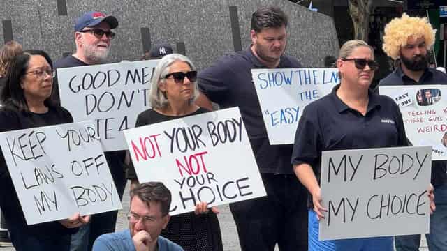 'My body, my choice': unions rally on abortion rights