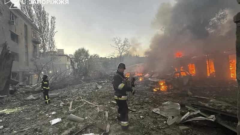 Ukrainian drone attack sparks fires across Russia