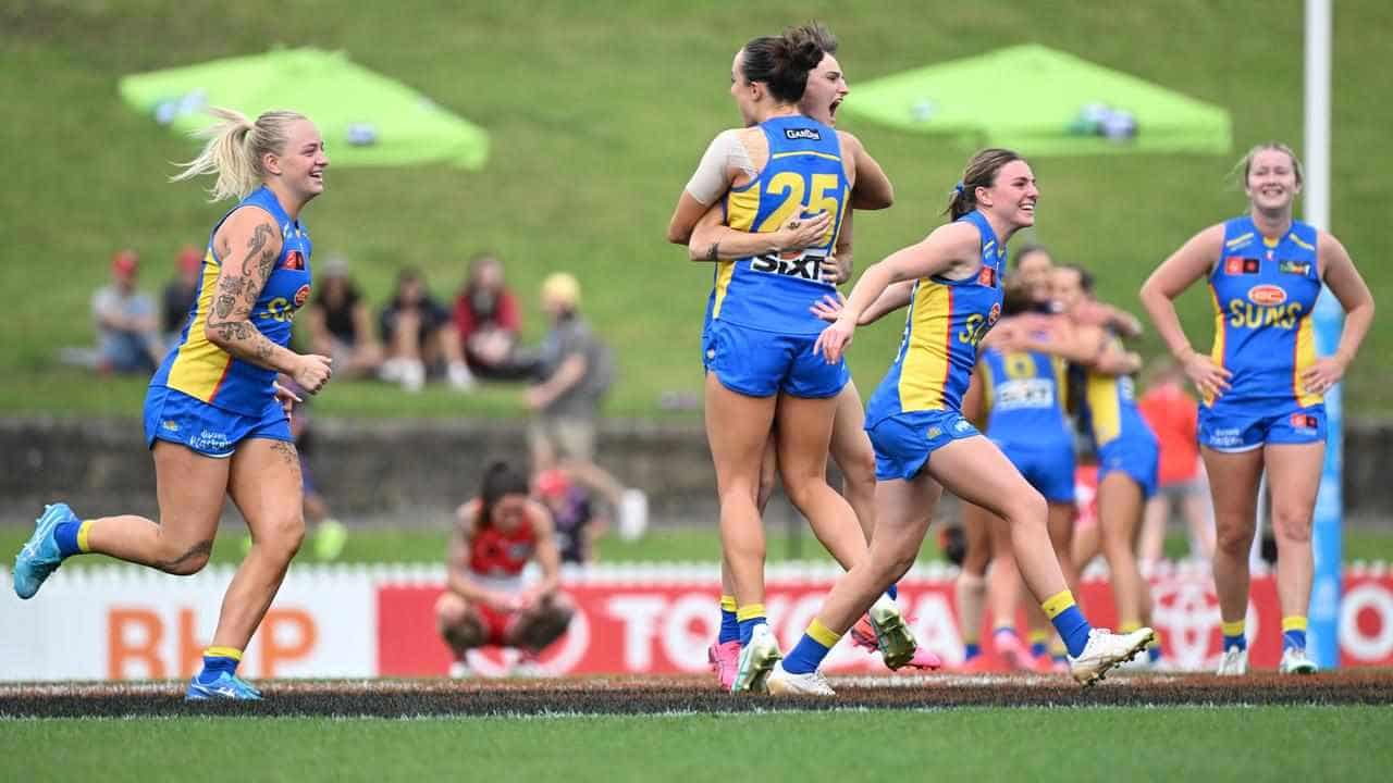 Suns rise to eclipse Swans for first win of AFLW season