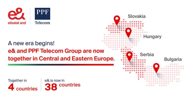 e& completes acquisition of controlling stake in PPF Telecom, diversifying portfolio footprint into Central and Eastern Europe