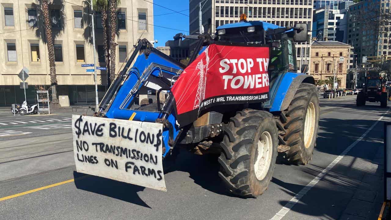 Power transmission line riles landholders in its path