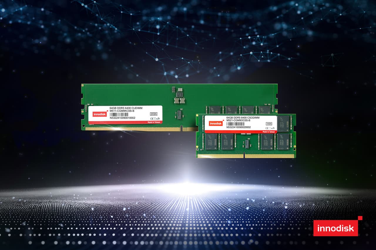 Innodisk Unveils DDR5 6400 64GB DRAM Series to Empower Edge AI and Generative AI Applications