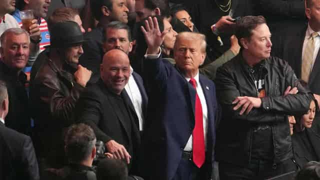 Trump joins Musk, Kid Rock in New York for UFC fight