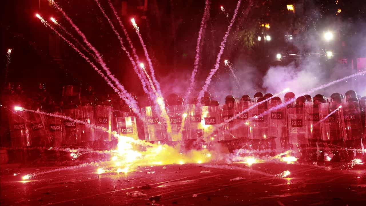 Georgia protesters in third night of demonstrations