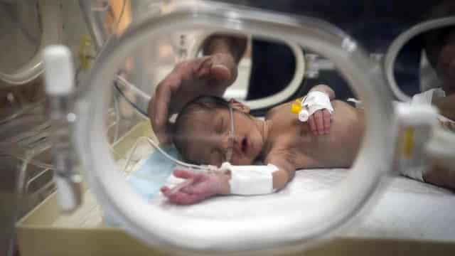 Displaced Gaza newborn freezes to death, twin fights on