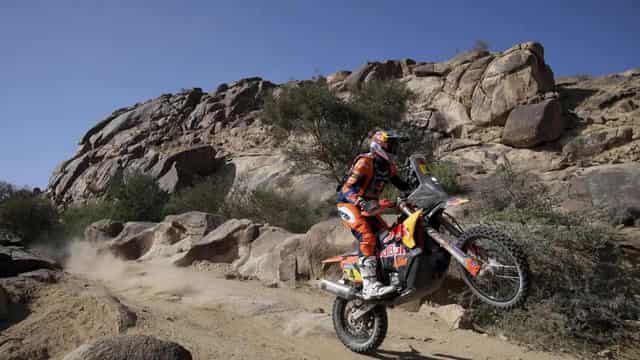 Sanders of the desert setting bike pace at Dakar Rally