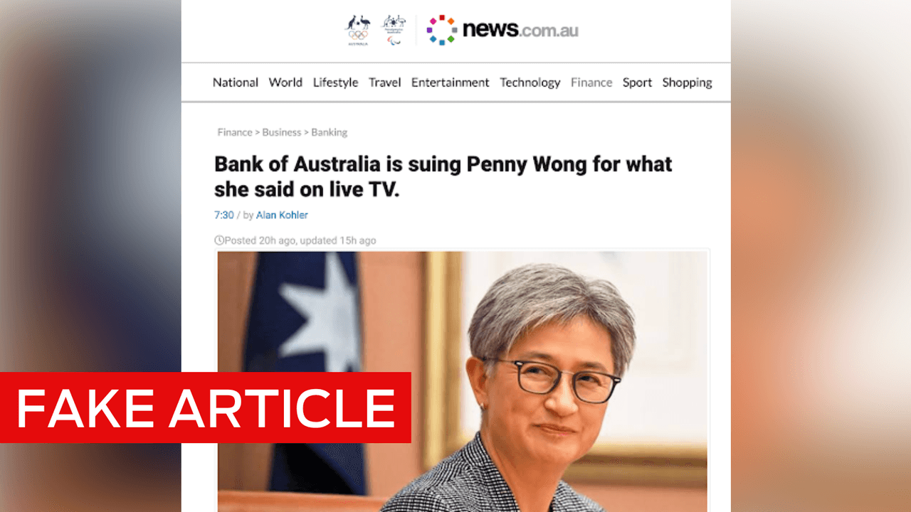 Fake news article targets Foreign Minister Penny Wong in crypto scam