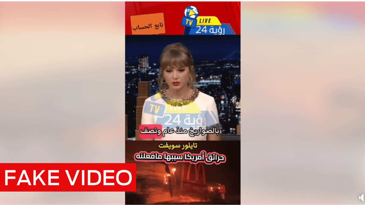 Video of Taylor Swift calling California wildfires ‘divine retribution’ is fake