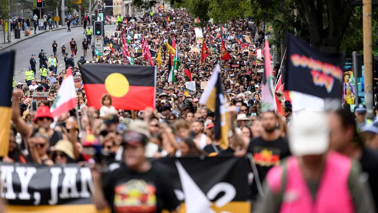 Peaceful Invasion Day protests shut down city streets