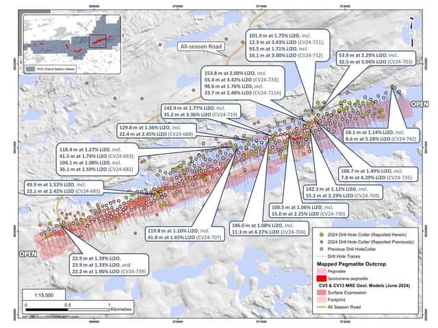 Multiple Wide, High-Grade Intercepts at the CV5 Pegmatite, including 153.8 m at 2.00% Li2O, Completes Drill Dataset for Upcoming Feasibility Study and Ore Reserve in Q3-2025