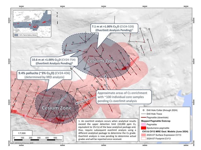 Patriot Announces Discovery of a Large Cesium Zone at Shaakichiuwaanaan
