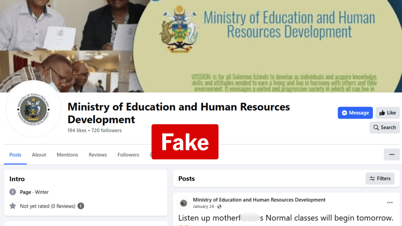 Claim Solomon Islands govt will expose exam cheats is fake