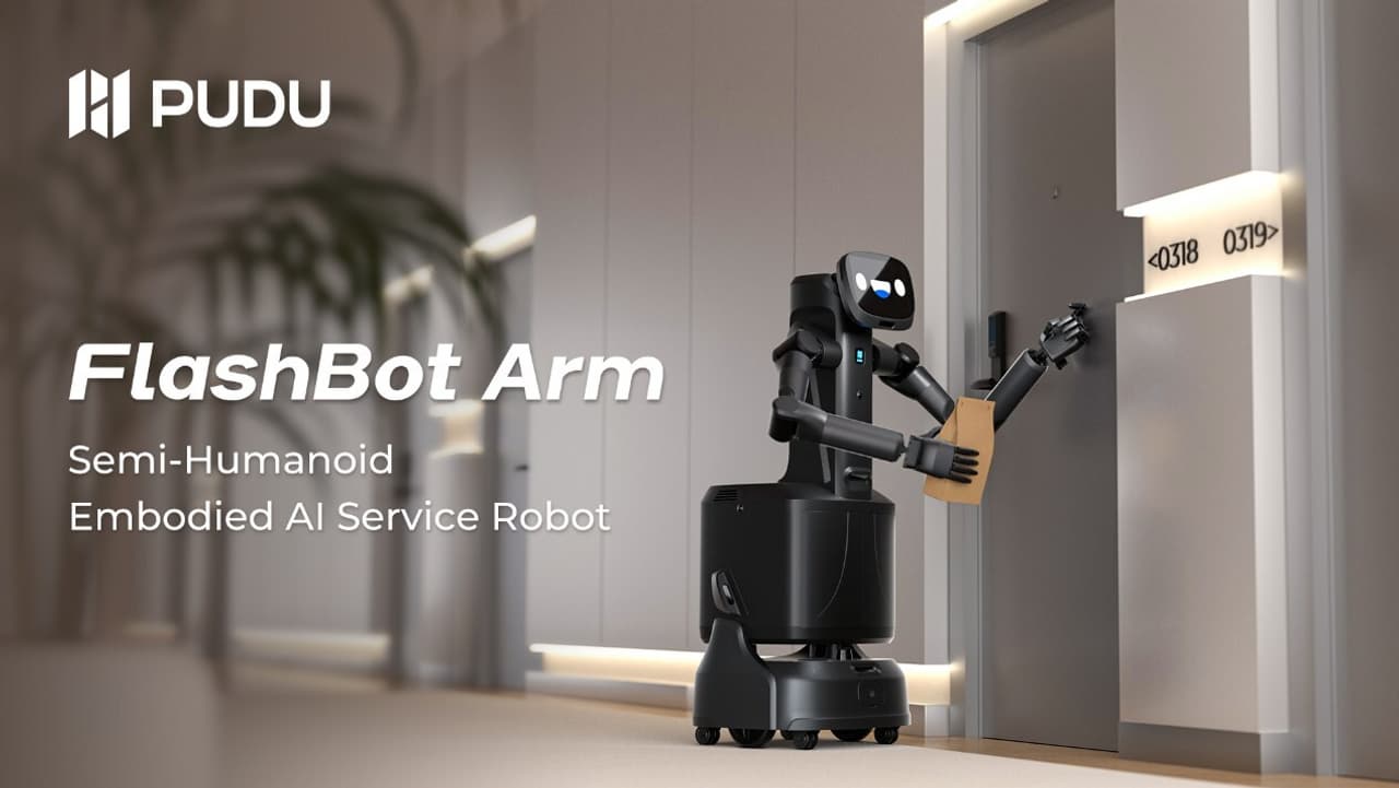 Pudu Robotics Unveils FlashBot Arm: A Semi-Humanoid Embodied AI Service Robot for Commercial Applications