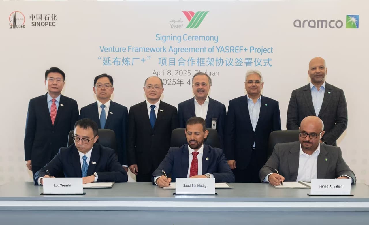 Sinopec and Aramco Sign Venture Framework Agreement to Expand Yanbu Refinery
