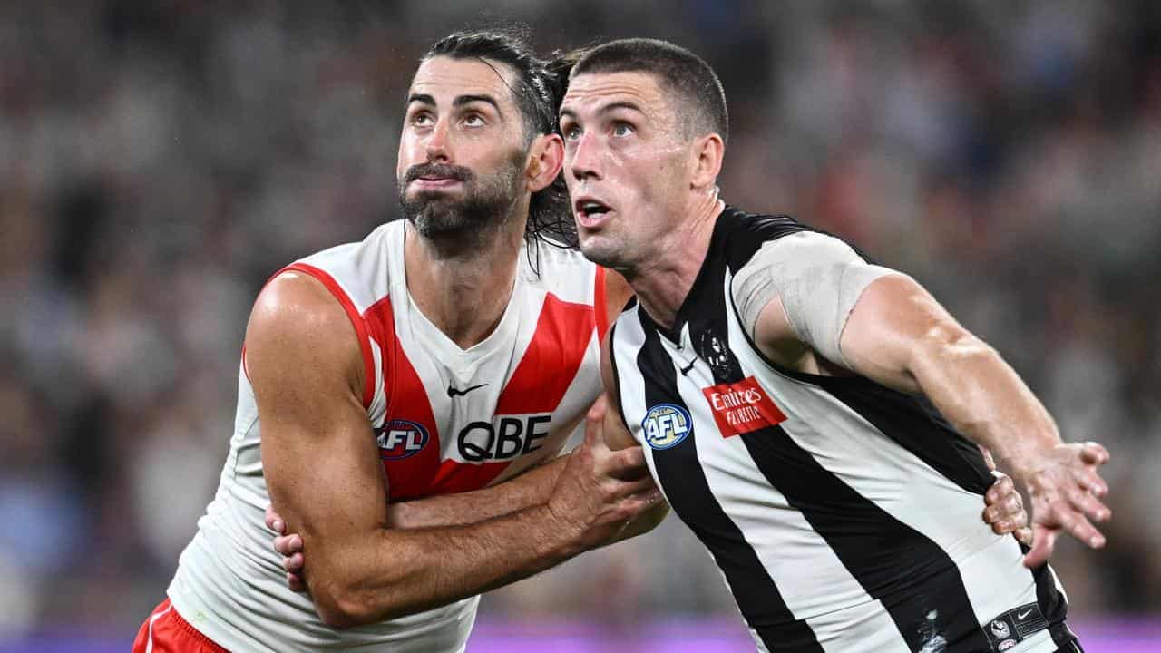 Grundy relishing big AFL ruck duels, with Cameron next