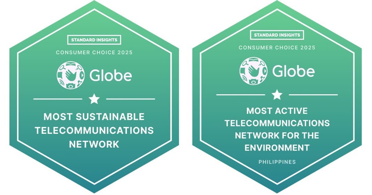 Globe wins Standard Insights Consumer Choice Awards for Green Network and Environmental Commitment