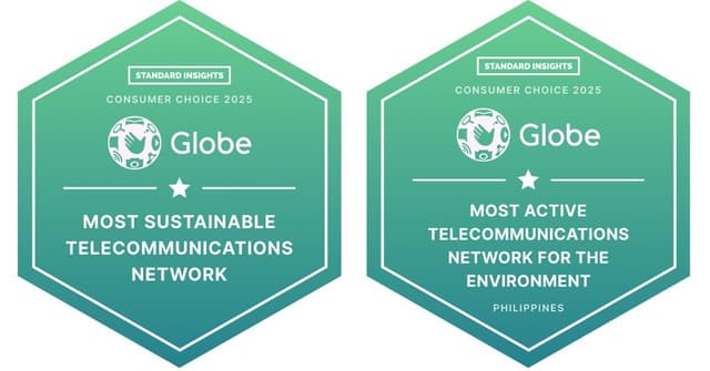 Globe wins Standard Insights Consumer Choice Awards for Green Network and Environmental Commitment