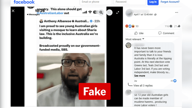 Parody account targeting Albanese deceives with sharia law post
