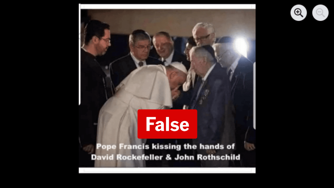 Facts kiss off false claim about Pope Francis meeting Rockefeller, Rothschild