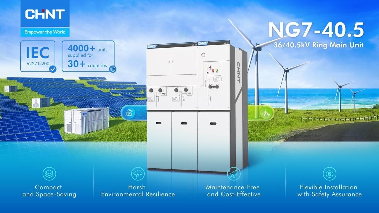 NG7-40.5 SF6 gas-insulated switchgear of CHINT empower global energy transformation and industrial upgrading