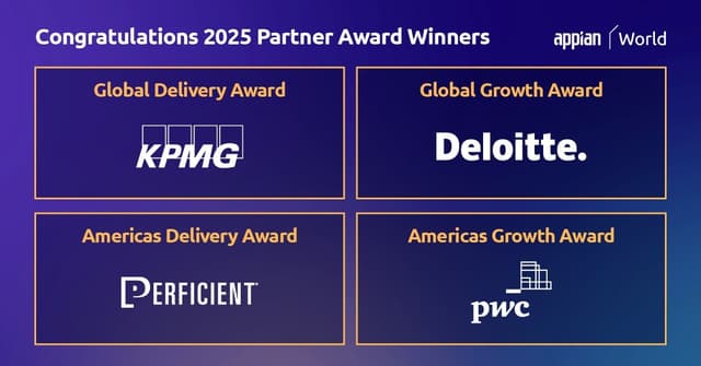 Appian Congratulates 2025 Partner Award Winners for Delivering Impact with AI and Process Orchestration