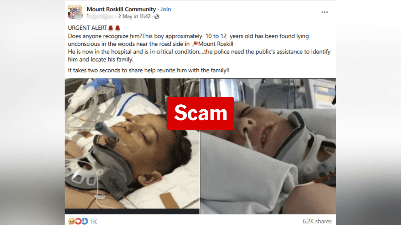 Schoolboy coma scam targets NZ Facebook users
