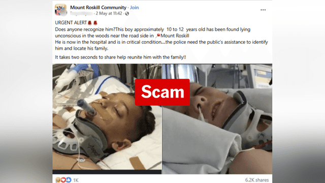 Schoolboy coma scam targets NZ Facebook users