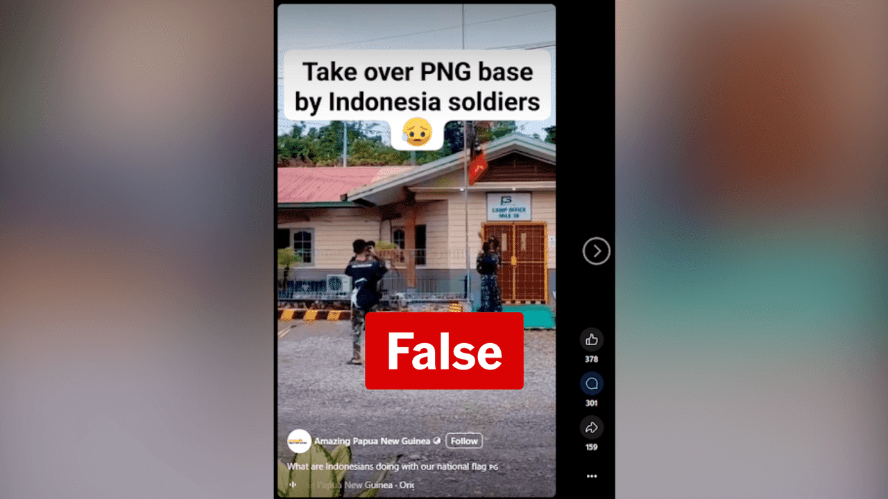 No, Indonesian soldiers didn’t remove a flag from a PNG base