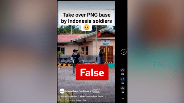 No, Indonesian soldiers didn’t remove a flag from a PNG base