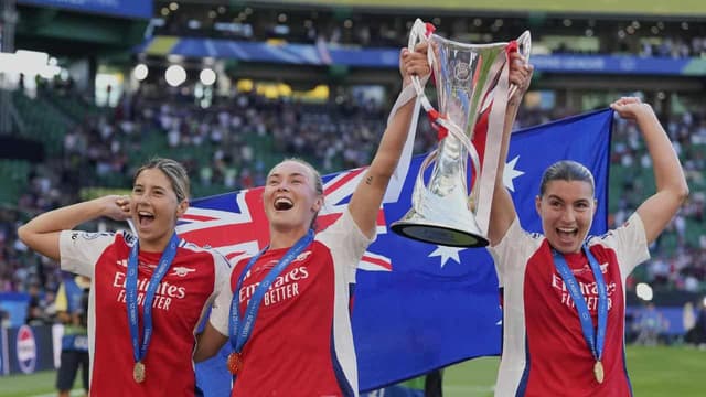Matildas star as Arsenal women crowned European champs