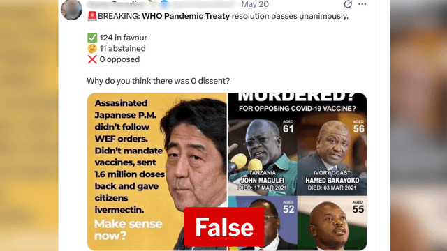 Deaths of world leaders falsely linked to COVID-19 jab conspiracy