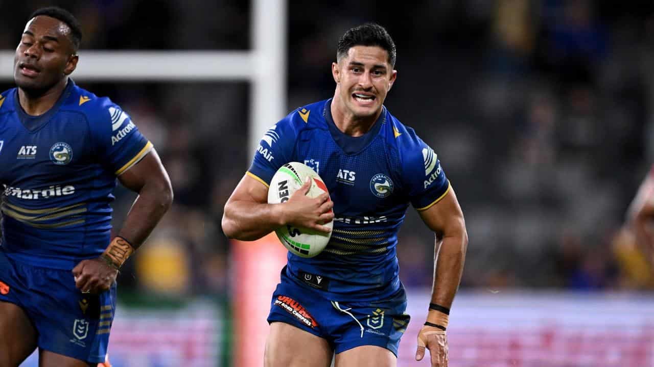 Eels star facing ban after knocking over NRL referee
