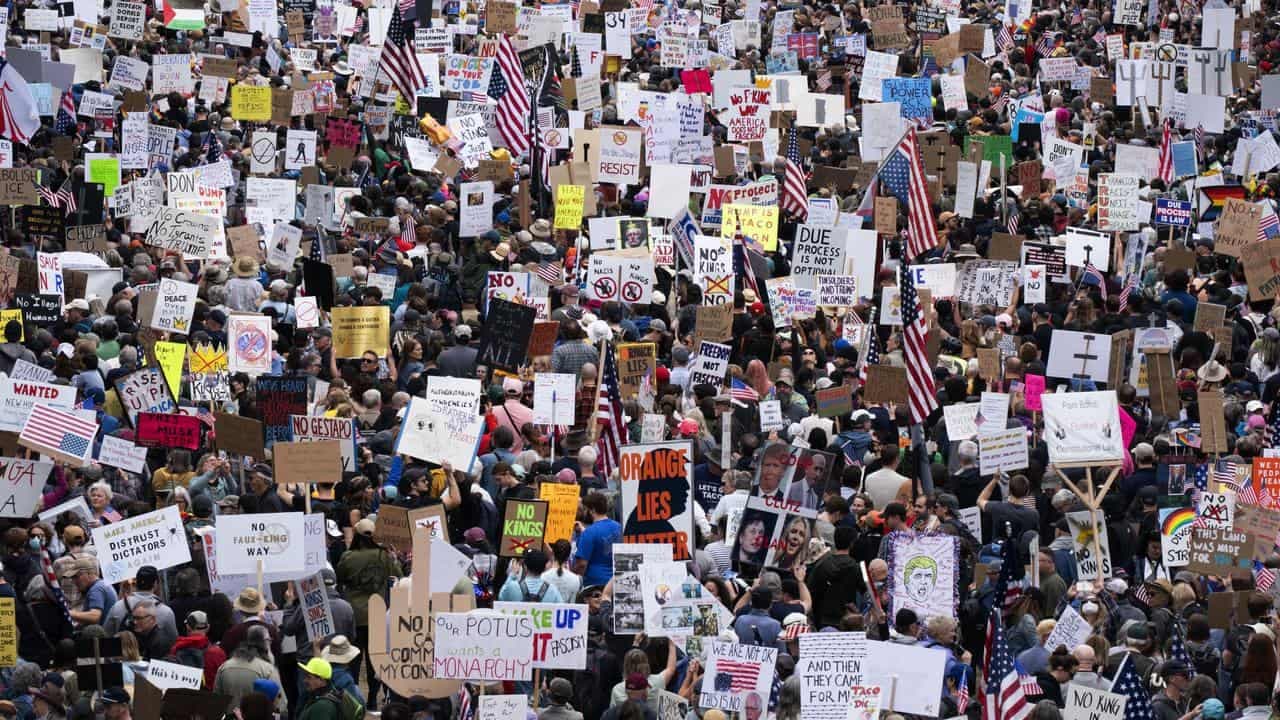 Millions march in anti-Trump 'No-Kings' protests
