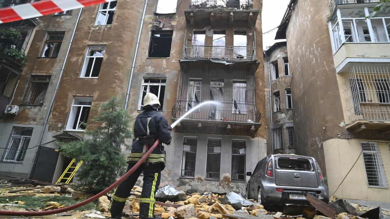 Russian drones slam into two Ukrainian cities