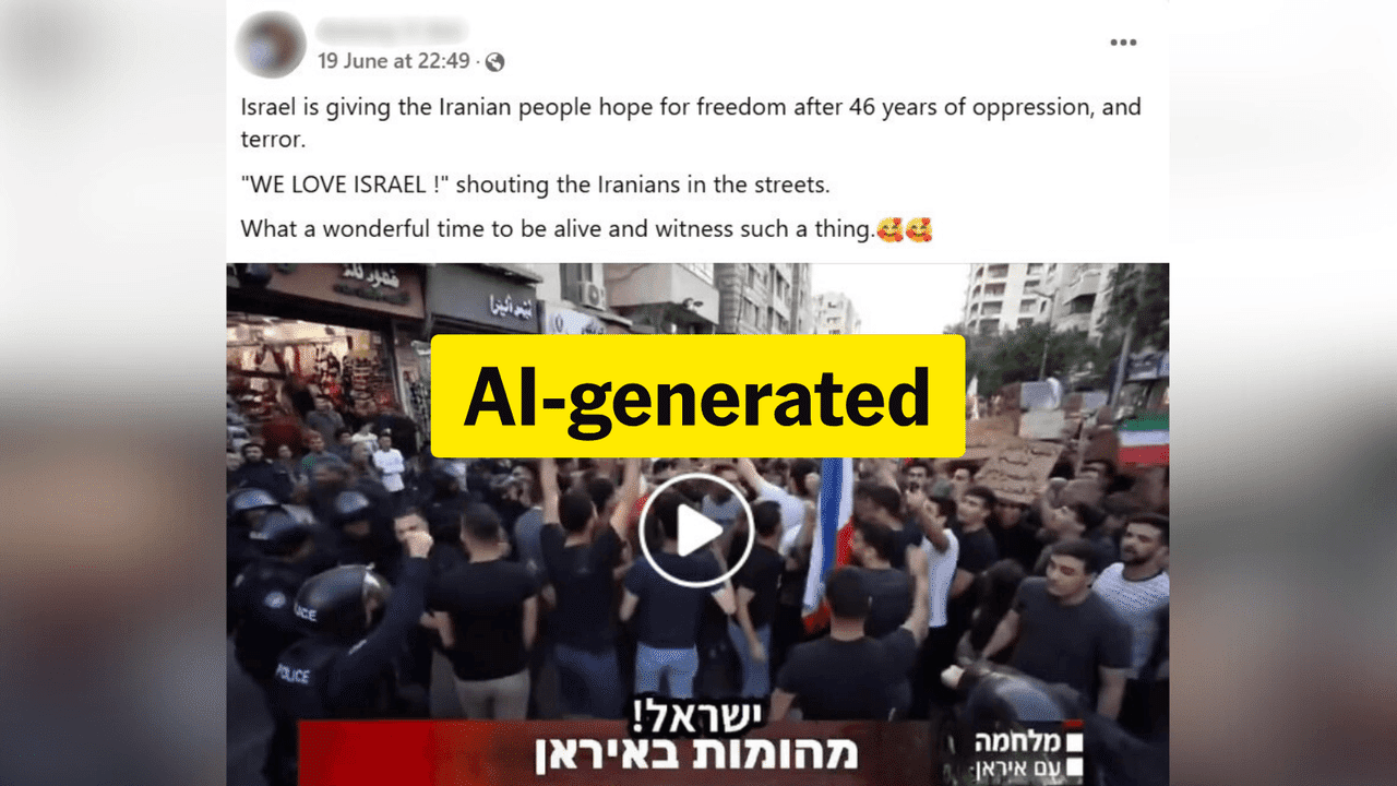 Iranian pro-Israel chant video is AI-generated