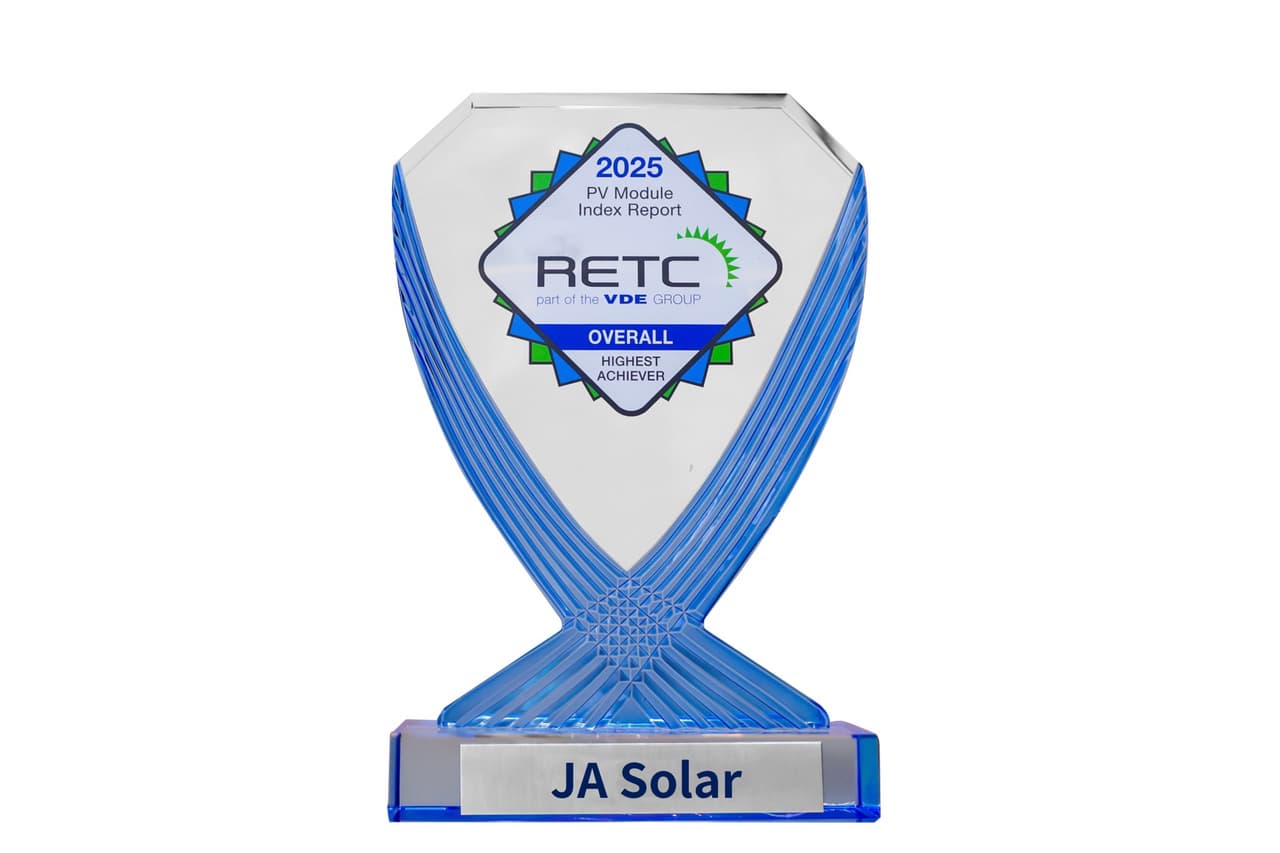 JA Solar Wins RETC "Overall Highest Achiever" Award for the Sixth Consecutive Year