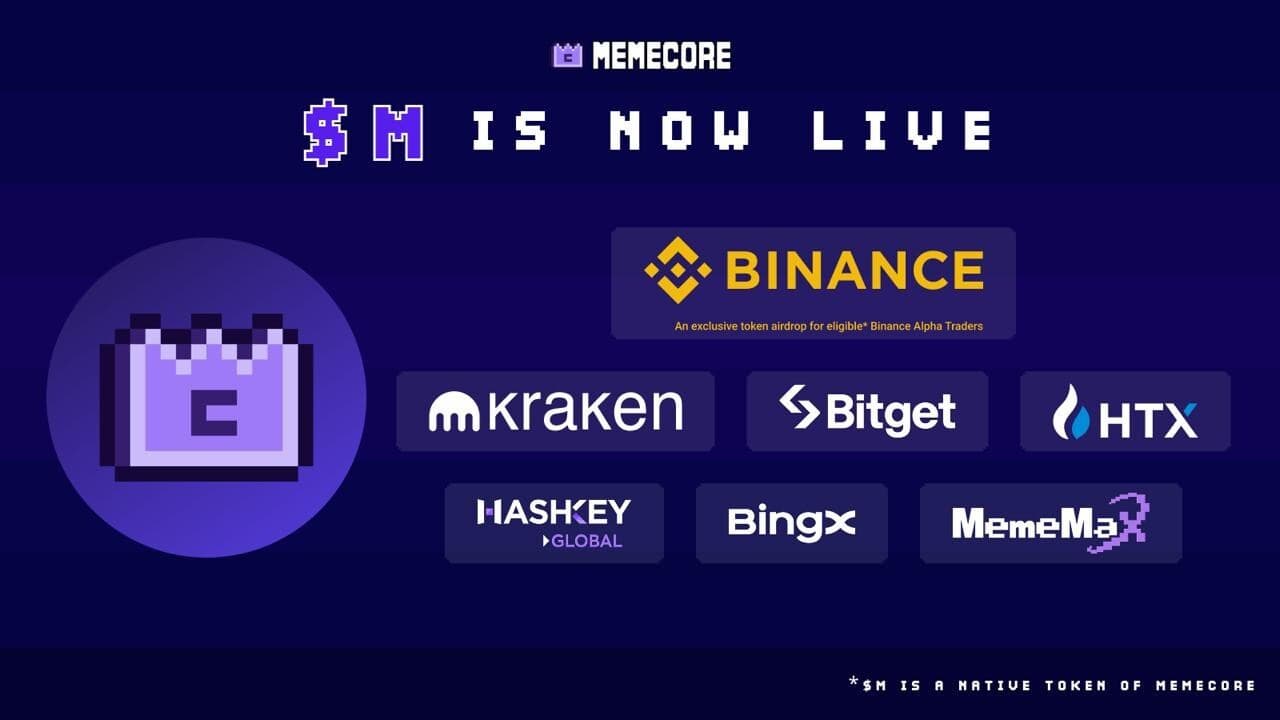 MemeCore Announces $M Token Listing on Major Centralized Exchanges
