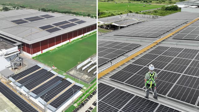 Mowilex models environmental leadership with new Cikande factory solar panels: for every 4 liters of Mowilex paint, 1 is now powered by the sun