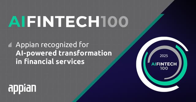 Appian Recognised in the 2025 AIFinTech100 List for Transforming Financial Services with AI