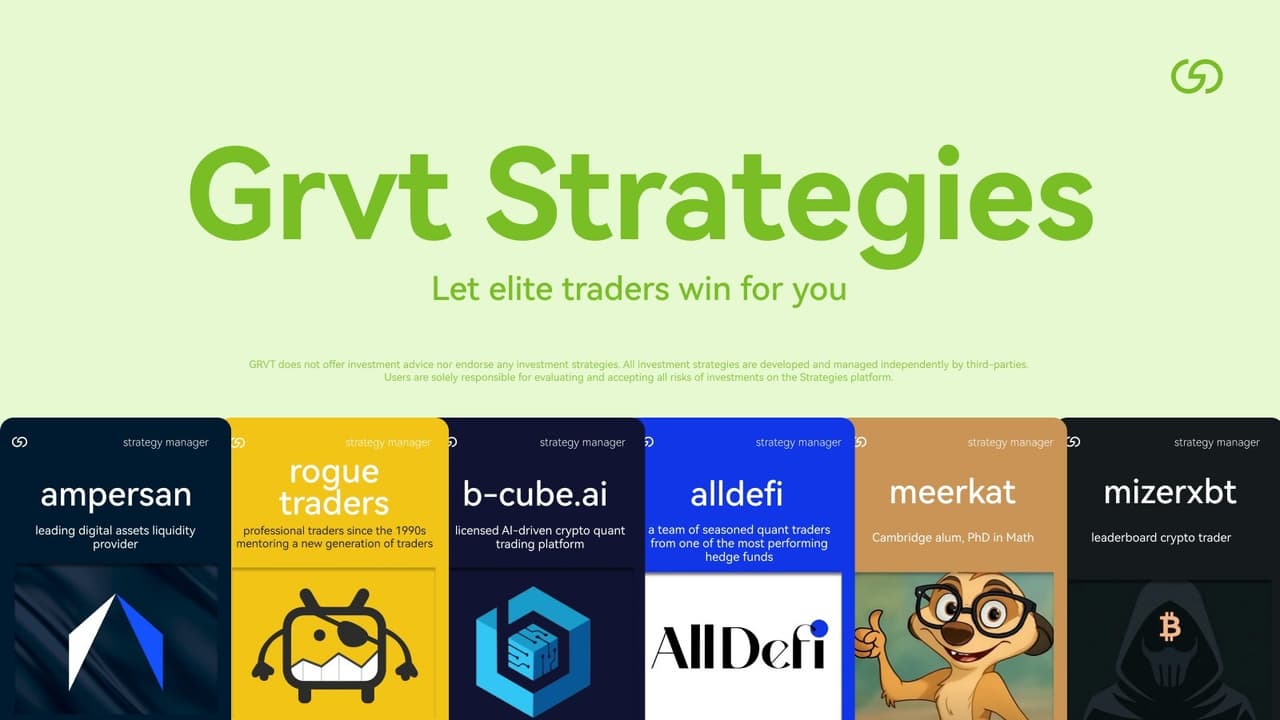 Grvt Launches "Strategies", World's First Compliant Peer-to-Peer On-chain Investment Marketplace