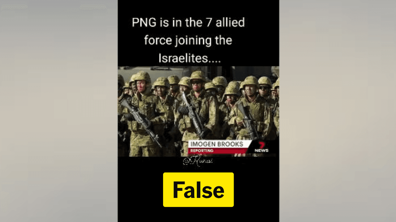 PNG in Aus Army exercise misrepresented as Israel alliance