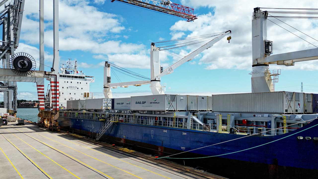 DP WORLD DELIVERS SAILGP FLEET TO PORT TARGETING NET-ZERO STATUS