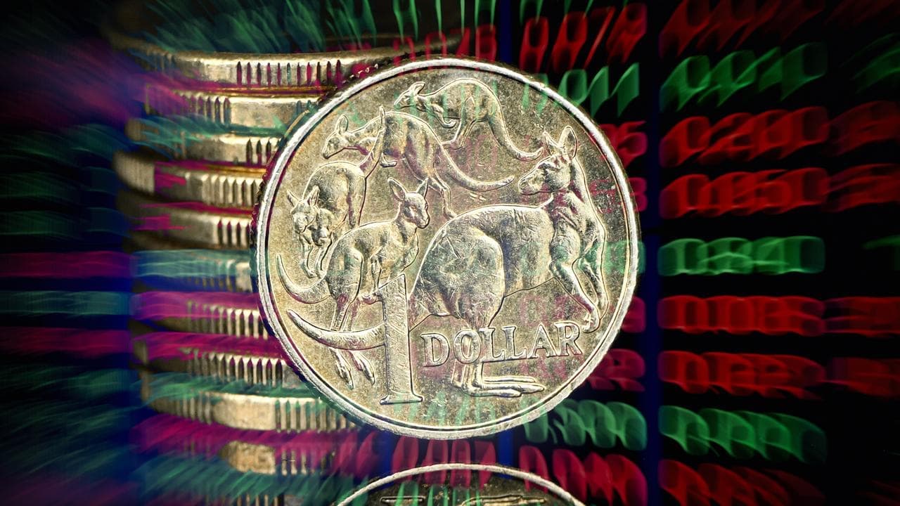 Aussie dollar hits eight-month high as shares slide