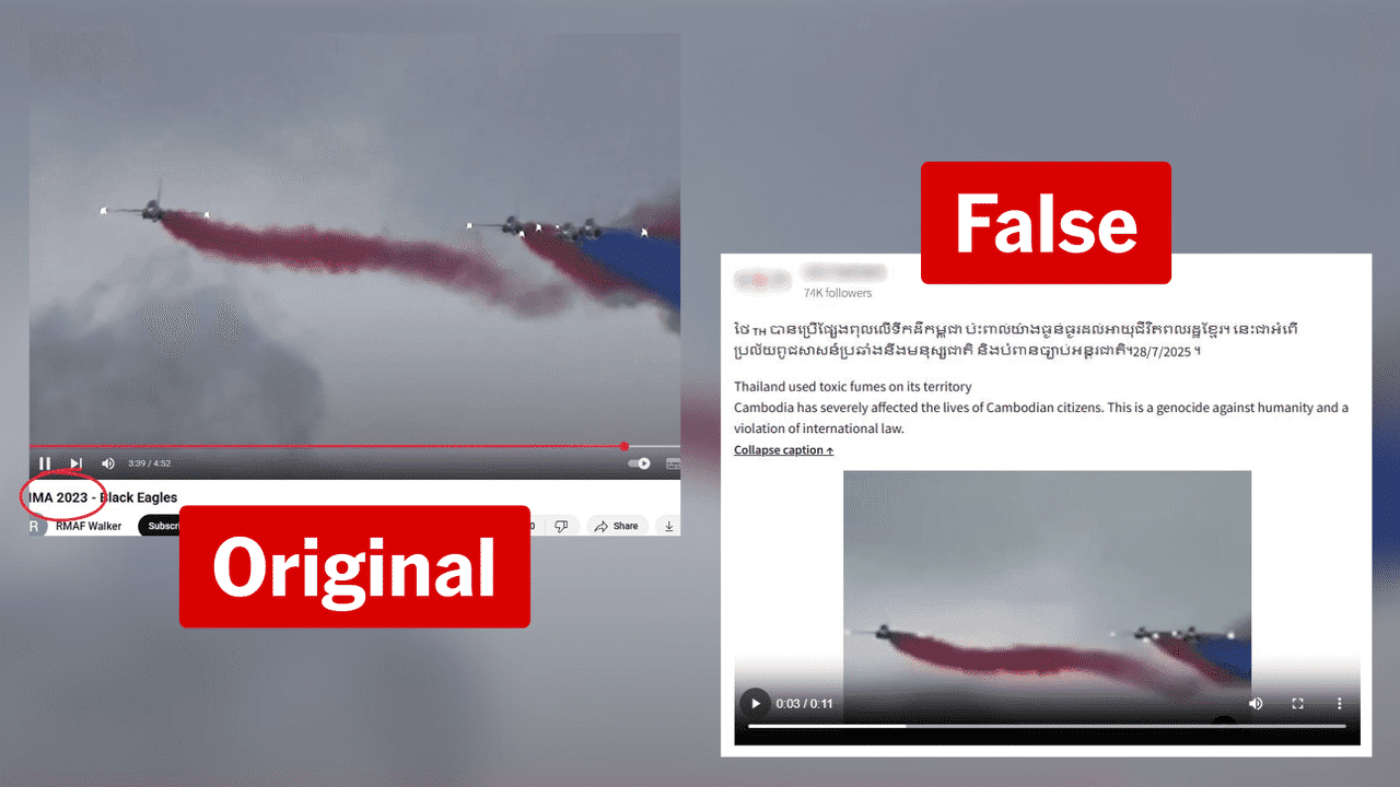 Airshow footage misrepresented to imply Thai chemical attack
